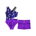 thumbnail image 4 of TTAO Girls 2 Piece Gymnastics Outfits Sleeveless Leotard with Short Athletic Ballet Dance Biketard Purple 8, 4 of 7