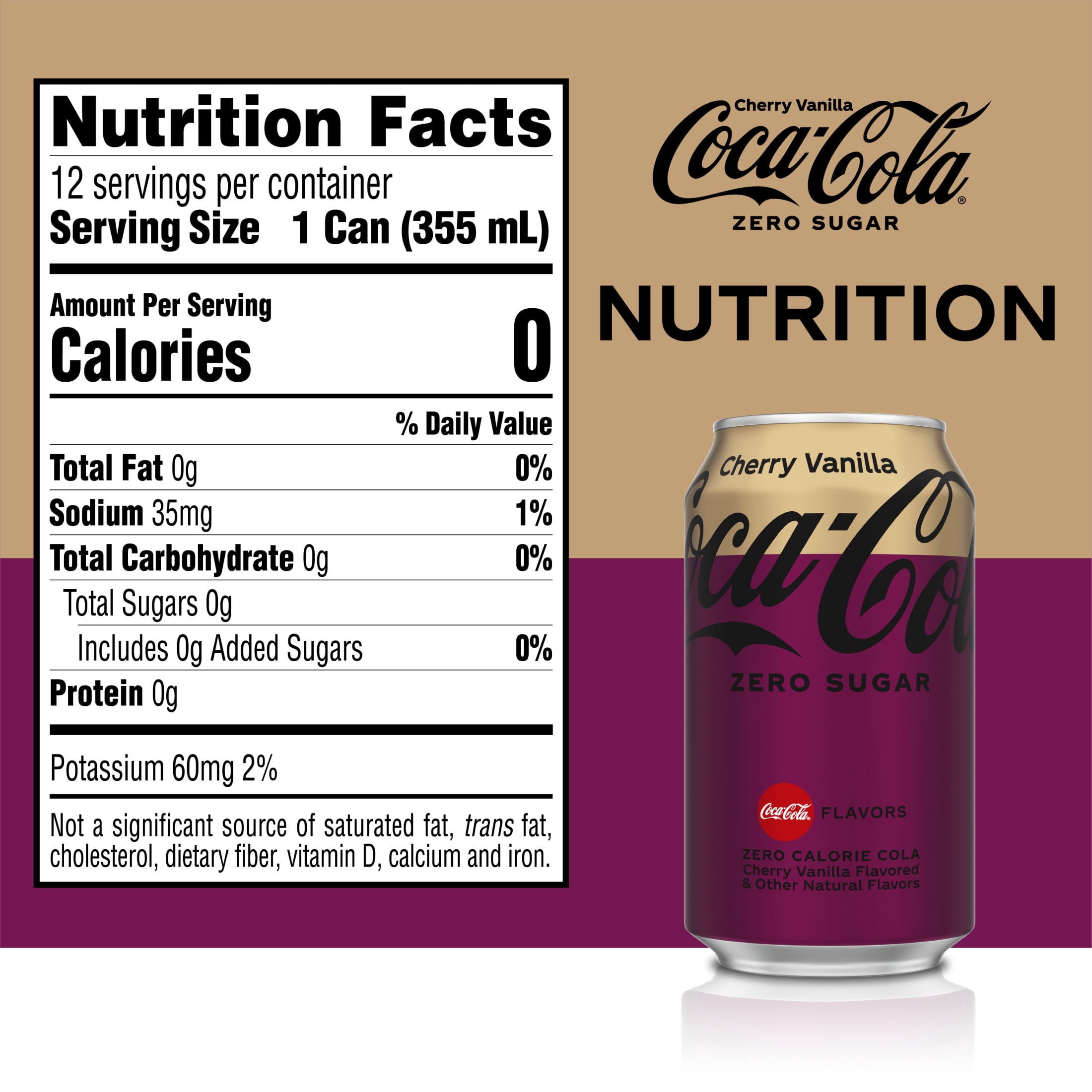 Coca-Cola Diet Zero Sugar Cherry Vanilla Soda Pop, 12 fl oz, 12 Pack Cans