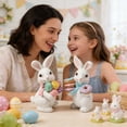 thumbnail image 4 of Ayieyill Easter Bunny Decorations, 2Pcs Easter Bunny Resin Ornaments for Home Courtyard Tabletop to Enhance The Easter Atmosphere, 4 of 9
