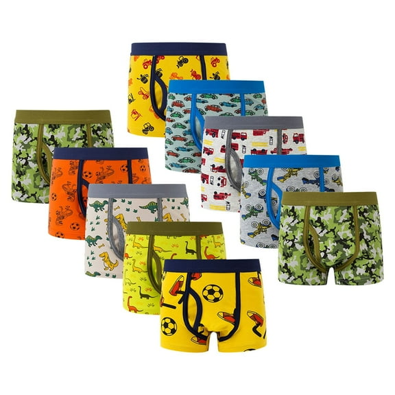 MUXiin Boys' and Toddler Boxer Cotton Briefs,Comfort Breathable Underwear,Tag Free Underwear Sizes for 2T to 11 Years Old