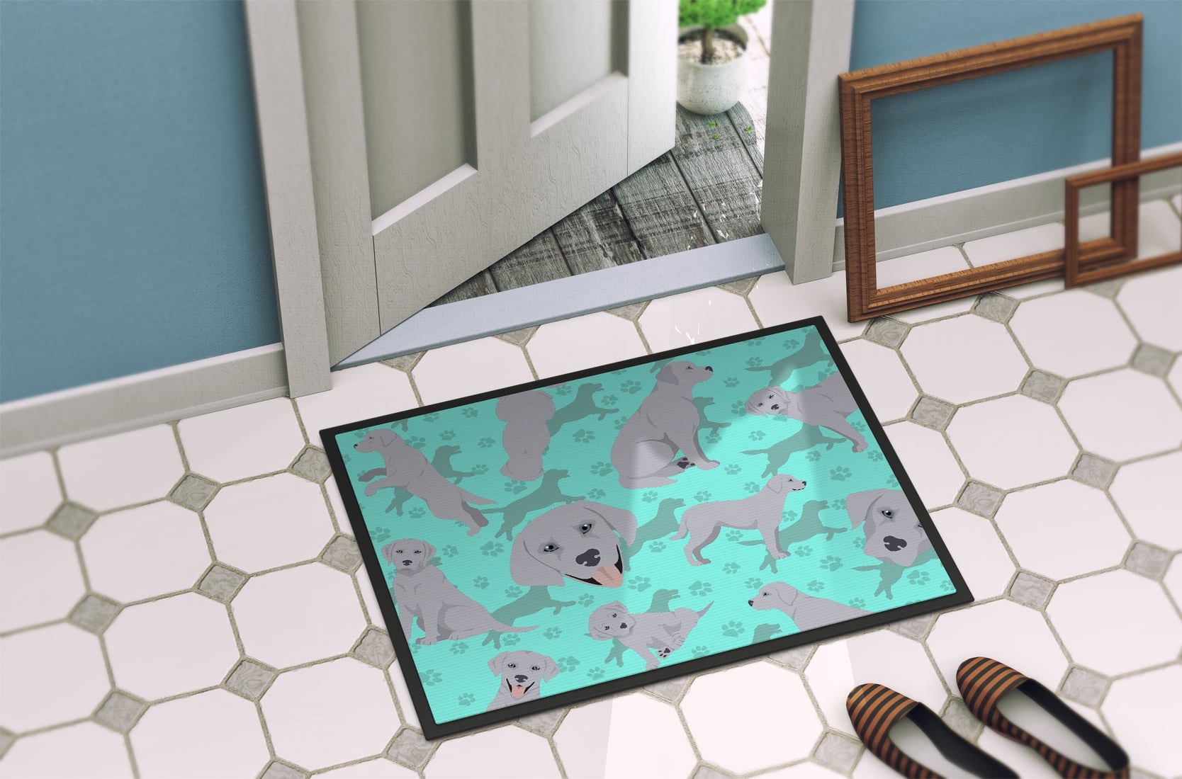 Silver Labrador Retriever Indoor or Outdoor Mat 24x36 36 in x 24 in
