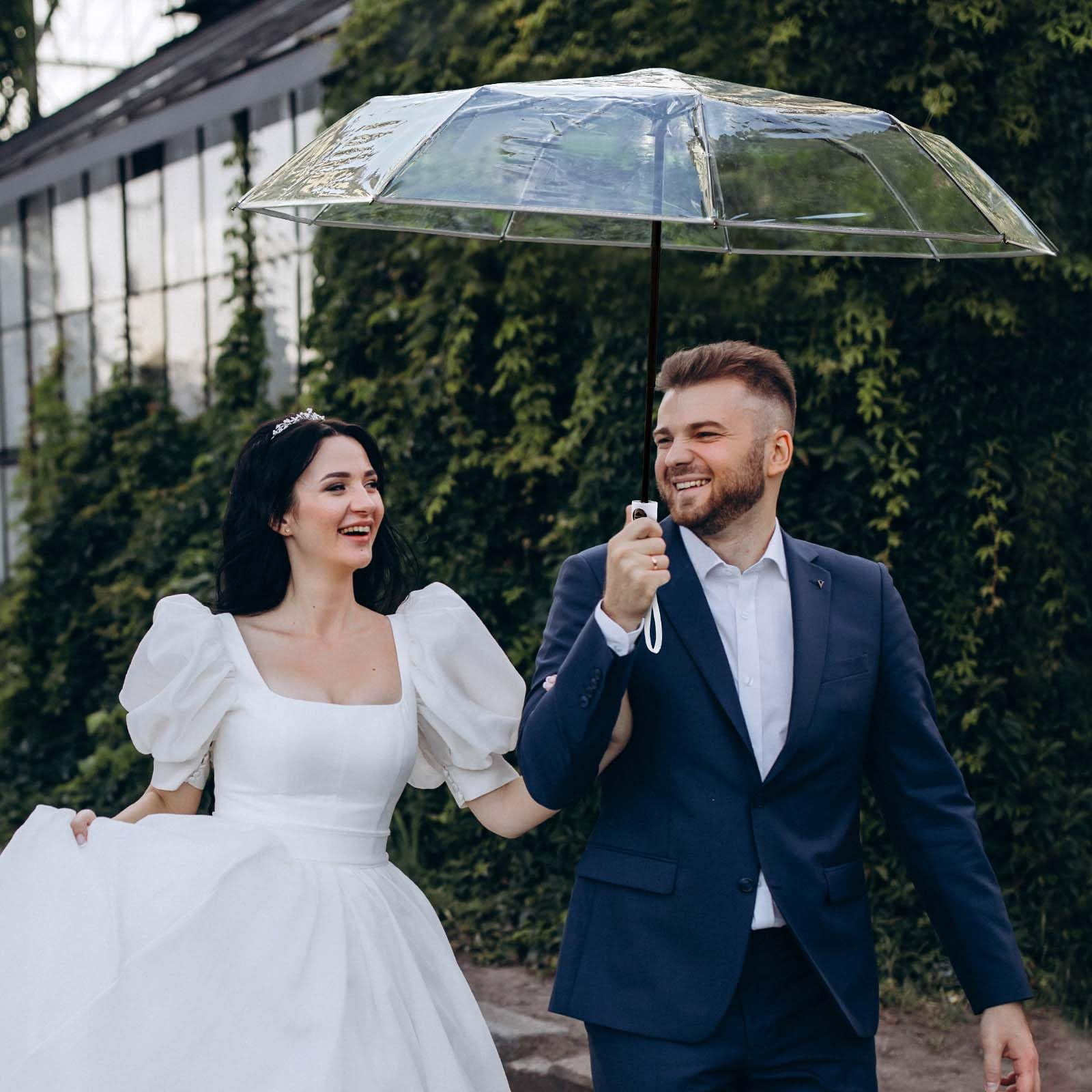 G4Free 42-Inch Clear Travel Umbrella – Windproof, Automatic Open/Close, Transparent Foldable Compact Umbrella for Rain, Wedding, and Outdoor Use