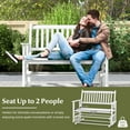 thumbnail image 6 of Gymax 2 Seats Outdoor Glider Bench Poplar Wood Patio Swing Glider Loveseat Chair w/ Armrests, 6 of 8