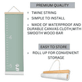 thumbnail image 2 of Morxy Canvas Growth Chart for Kids - Unisex Kids Room Wall Decor - Measuring Height Chart- Wall Tape with Height Chart for Kids (loved beyond measure sage), 2 of 4