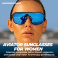 thumbnail image 2 of GRINDERPUNCH Polarized Narrow Fit Aviator Sunglasses for Men Women UV400 Protection Trendy Square Lightweight Sunglasses - Blue, 2 of 9