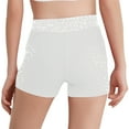 thumbnail image 4 of YiZYiF Kids Girls Glittery Shorts Elastic Sparkly Party High Waist Dance Shorts Athletic Gymnastics White 6, 4 of 5