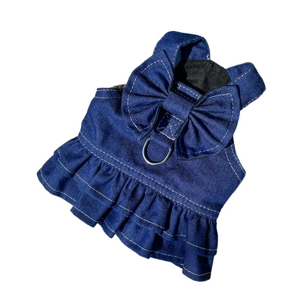 Sofa Vama Ropa de Cama Vestido de mezclilla para perros y gatos, ropa ajustable para mascotas, adecuado para perros y gatos pequeños, linda falda con volantes. for Navideño