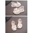 thumbnail image 4 of Girls' Sparkling Princess Shoes with Pearl Rhinestone Bowknot - White/Black, Breathable Lining, Non-Slip Wear-Resistant Sole, Hook & Loop Closure, Size 29 (Inner Length 17.5cm) - Stylish Soft-Soled, 4 of 6
