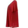 thumbnail image 2 of DG2 Diane Gilman T-Shirt Brodé à Manches Courtes Rouge L Neuf 654-859, 2 of 2