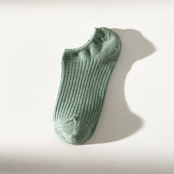 Xiao Hua 10 pares de calcetines invisibles para mujer - Tobilleros bajos antideslizantes - Calcetines invisibles para uso casual y formal - Suaves y elásticos, color verde