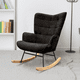thumbnail image 1 of Sillón Mecedora Moderna Tapizado Tela Suave Negra, 1 of 9