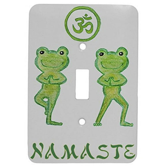 Namaste Yoga Frogs Design Single Toggle Metal Light Switch Cover