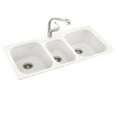 thumbnail image 7 of Swan KS04422TB. 018 Dual Mount Composite 44 inch x 22 inch x 9 inch 1-Hole Triple Bowl Kitchen Sink in Bisque, 7 of 7