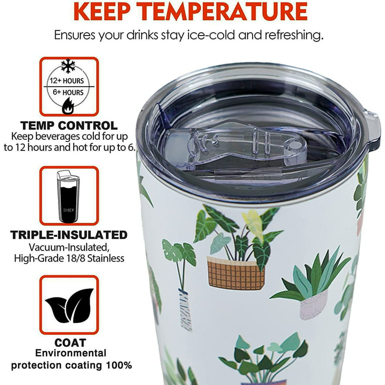 Steel Mill & Co 24 Ounce Tumbler with Lid and Reusable Straw, Double Wall  Insulated Travel Cup, Woodland Floral