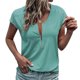 thumbnail image 1 of Camiseta casual de verano para mujer, cuello redondo, cremallera, encaje, blusas, túnica suelta, manga corta, 1 of 6