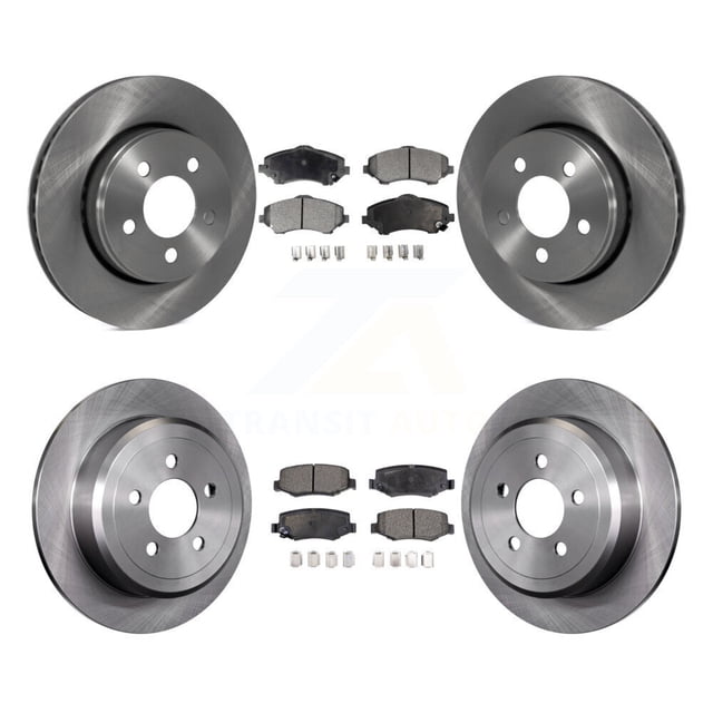 Transit Auto Front Rear Disc Brake Rotors and Semi-Metallic Pads Kit for Car Jeep Liberty Dodge Nitro K8F-100972