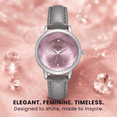 thumbnail image 2 of Jessica Simpson Women’s Pink Watch – Leather Band Dress Watch with Faceted Crystal Dial, Quartz Movement, Elegant Fashion Wristwatch for Women, 2 of 7