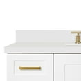 thumbnail image 5 of ARIEL 49" White Bathroom Vanity, 1.5" Edge Pure White Quartz Countertop & Splash, Rectangular Sink, 2 Soft Closing Doors, 9 Full Extension Dovetail Drawers, Toe Kick, Brushed Nickel, 5 of 9