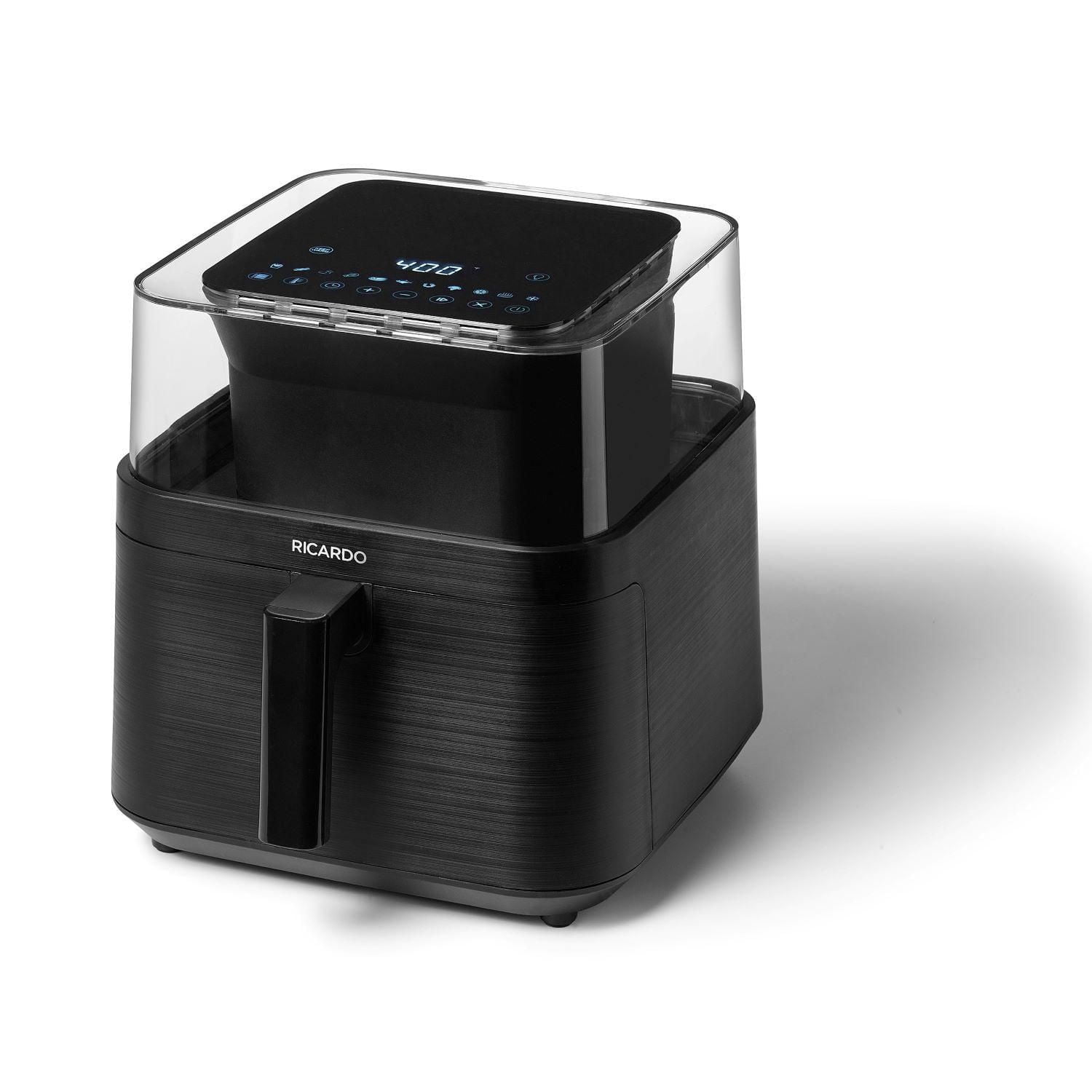 Ricardo Digital Air Fryer, 7.2L Large Basket, Touchscreen, 11 Preset Functions, Fry, Reheat, Dehydrate, Adjustable Temperature, 1500W, Black