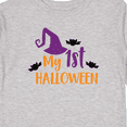 thumbnail image 4 of Inktastic My First Halloween, Witch Hat, Bats - Purple Black Boys or Girls Long Sleeve Toddler T-Shirt, 4 of 5