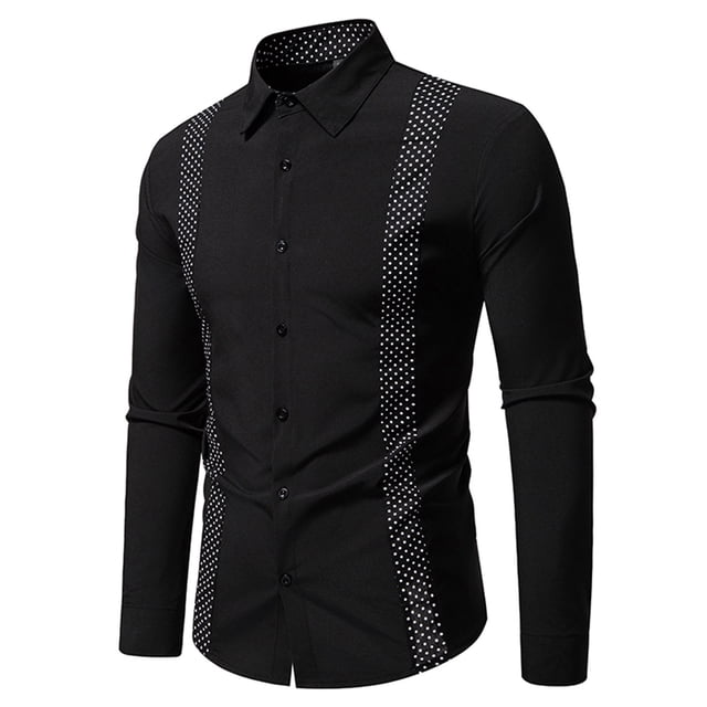 Seeotter Men's Casual Dress Shirt Long Sleeve Regular Fit Business Button up Shirt