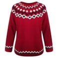 thumbnail image 4 of Bovemsi Womens Sweaters Cozy Women's Knitted Print Retro Sweater Casual Crewneck Long Sleeve Lightweight Cropped Pullover Business Casual Sweaters, 4 of 5