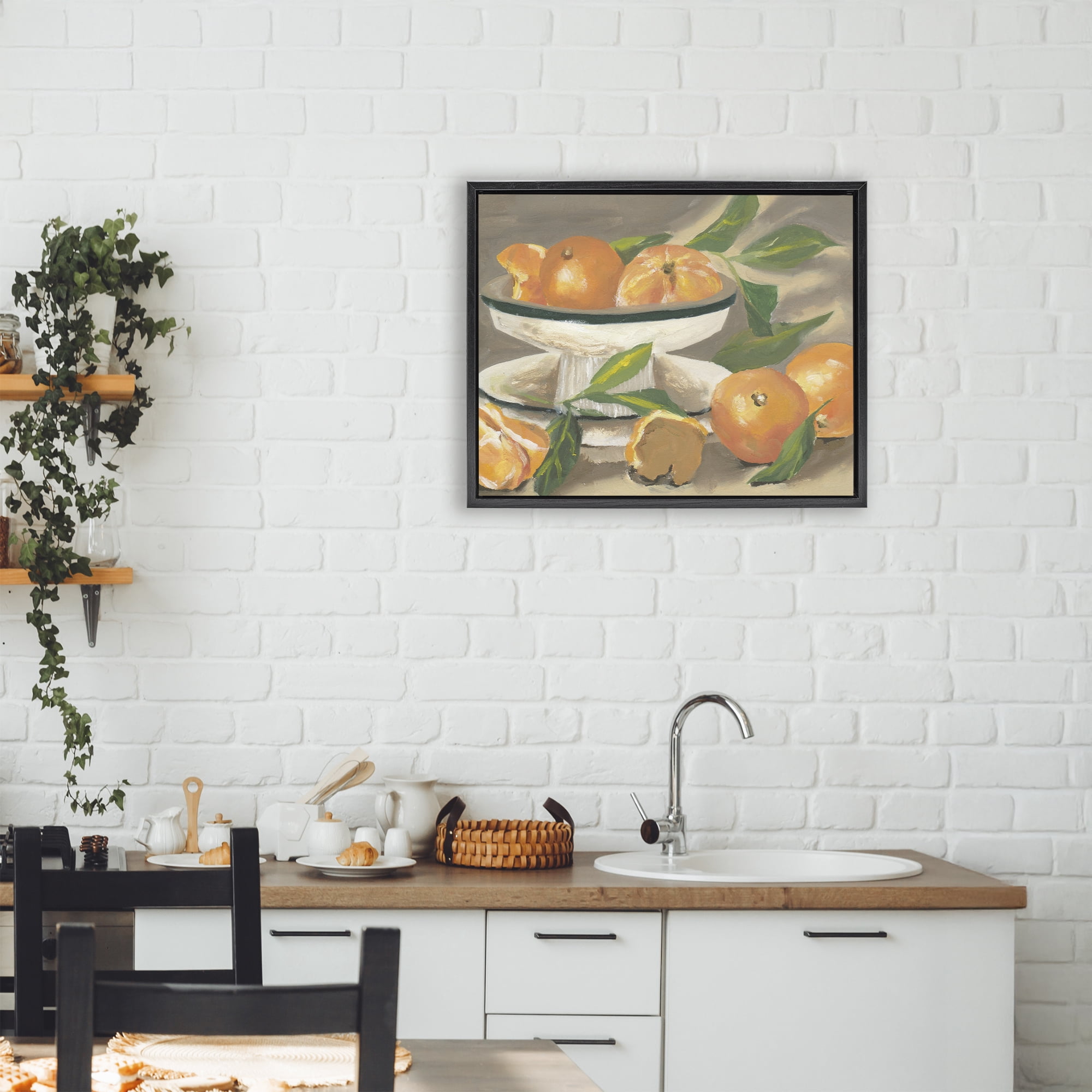 Stupell Industries Oranges in Stillness Black Framed Floater Canvas Wall Art, design by Melissa Wang