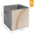 thumbnail image 2 of Set of 6 Collapsible Oxford Fabric Storage Cubes with Handles, Foldable Closet Organizer Bins for Clothes, Toys, Shelves, Home & Kitchen Beige Circle, 2 of 7