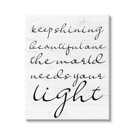 Stupell Keep Shining Beautiful One Phrase Inspirational Painting Gallery Wrapped Canvas Print Wall Art