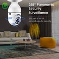 thumbnail image 4 of MAMON Cámara de Bombilla E27 1080P Cámara de Vigilancia WiFi Conversación Bidireccional Panorámica de 360 Grados Seguridad Inteligente para el Hogar Cámara Inteligente CCTV Visión Nocturna, 4 of 8
