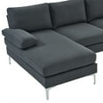 thumbnail image 5 of UBesGoo Modern & Contemporary Sectional Sofas, U Shaped Couch with Chaise Lounge with Metal Feet for Apartment Living Room Dark Gray, 5 of 9