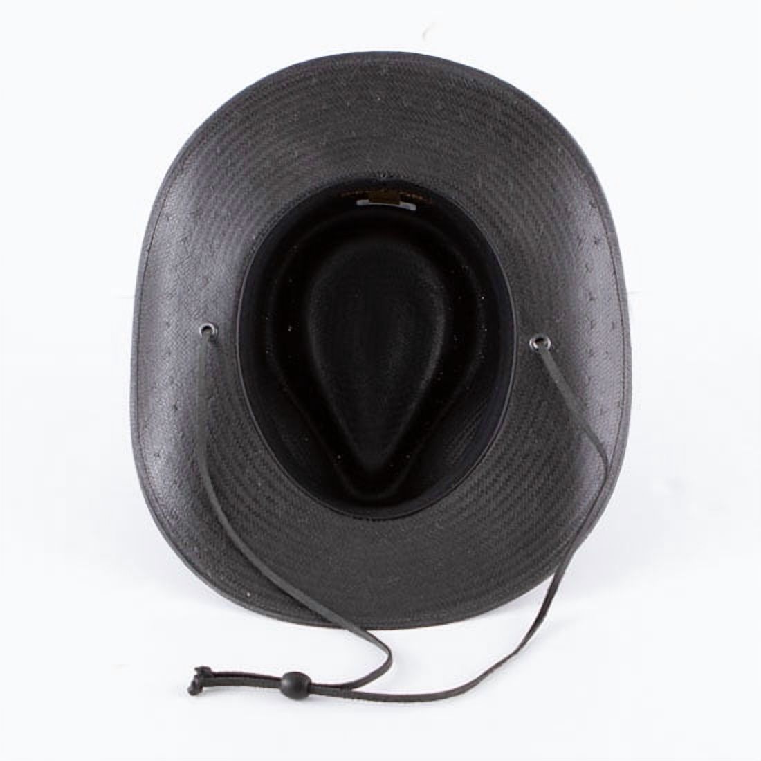 Belgrade Shantung Straw Outback Hat - L - Black