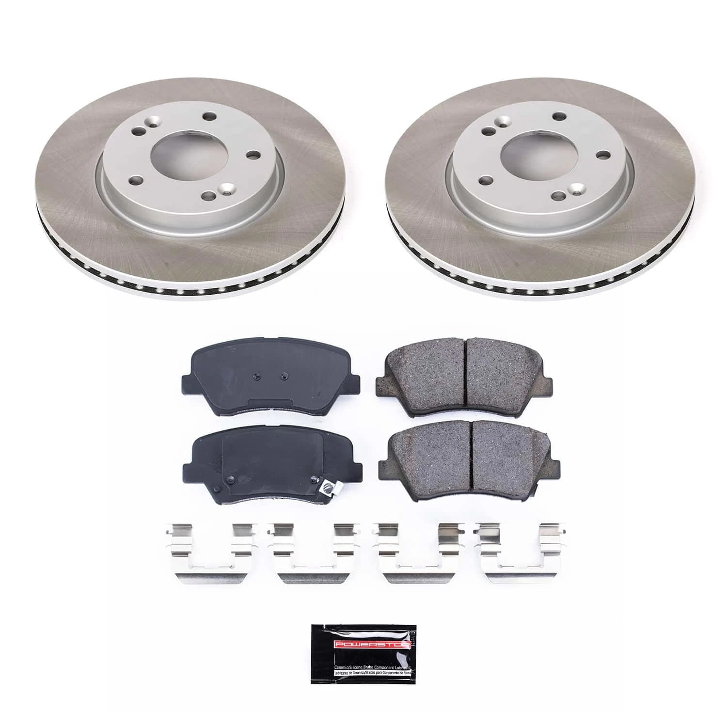 PowerStop Front Semi-Coated Rotor and Low-Dust Ceramic Brake Pad Kit SC6503