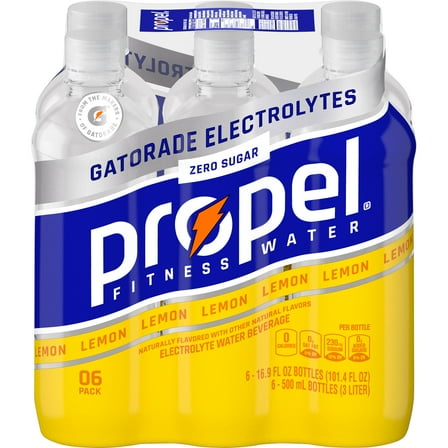 Propel Water, Lemon, 16.9 Fl Oz, 6 Ct