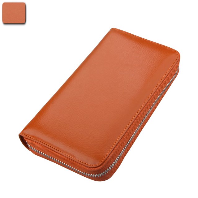 Tarjetero de cuero largo con forma de órgano, bolso para libreta, tarjetero antirfid, billetera multifuncional para hombres y mujeres, tarjetero