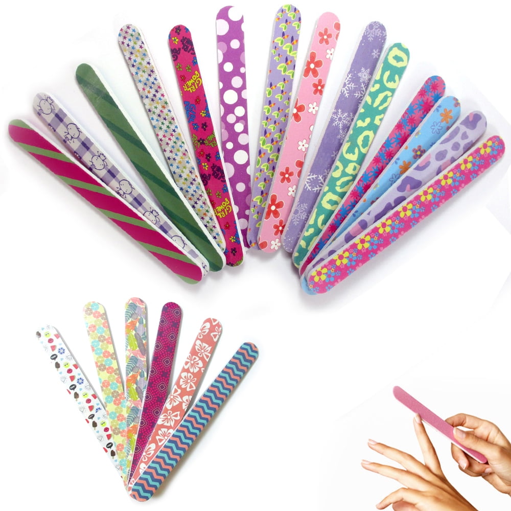 12 Double Sided Nail File Emery Board Manicure Pedicure Assorted Gift