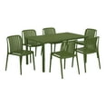 thumbnail image 5 of WestinTrends Playa 7-Piece Outdoor Patio Dining Table Set With Stackable Patio Chairs, Olive Green, 5 of 16