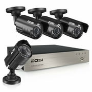 ZOSI 1080P Security Camera System H.265+ 8CH Full 1080P HD Video DVR Recorder with 4X HD 1920TVL 1080P Indoor Outdoor Weatherproof CCTV Cameras ,Motion Alert,Remote Access(No HDD)