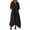 Z1-Black linen dress, variant on Maxi Dresses for Women Cotton Linen 3/4 Sleeve V Neck Long Sundress Solid Color Casual Vacation Summer Dresses with Pockets