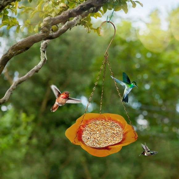 mtvxesu Mangeoire à Oiseaux, Mangeoire Suspendue Mangeoire à Oiseaux Suspendue pour Jardin Cour Extérieur Plateau de Mangeoire à Oiseaux Suspendu - Plateformes en Treillis Métallique Mangeoires pour Oiseaux Support de Mangeoire à Oiseaux Soldes d'Été Liquidation