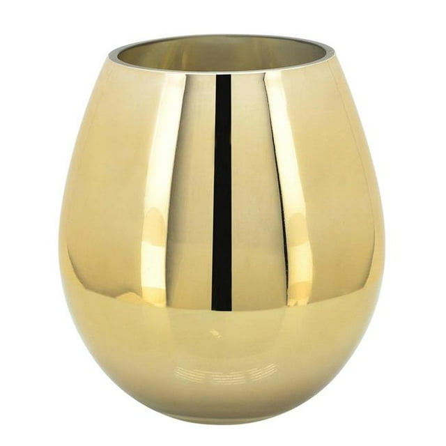 Sagebrook Home 15836-04 8 in. Glass Metallic Vase, Gold