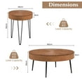 thumbnail image 3 of Costway Table Basse Ronde Style Ferme Ensemble de 2 Tables d'Appoint Fini Naturel pour Salon Café, 3 of 10