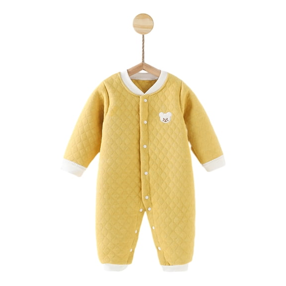 ShomPort Newborn Baby Boys Girls Thicken Jumpsuit Windproof Warm Winter Romper Infant Bottons Down Pajama Sets