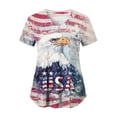 thumbnail image 4 of enyan American Flag Wos Hawaiian Shirt Short Sleeve 3D Graphic Shirts Tropical Holiday Beach TShirts Tshirt Women,Red,L, 4 of 6