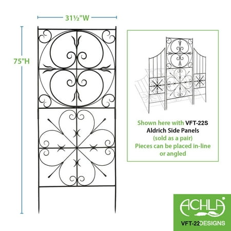 Achla Garden Aldrich Trellis - Graphite Powdercoat