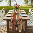 thumbnail image 4 of Texas Star Vintage 108 Inch Table Runner, Berry Burnt Orange Brown Wooden Farmhouse Dresser Scarf Cotton & Linen Tablerunner for Dining/Kitchen Island/Holiday Party Décor 13" x 108", 4 of 9