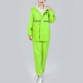 thumbnail image 6 of Kabnic Striped Reflective Rain Suits for Women - Waterproof Hooded Jacket & Pants Set, Safety Outdoor Work Raincoat, Lightweight & Durable, Green, 6 of 6