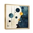 thumbnail image 2 of Designart "Blue Yellow Mid Century Minimalist Rain I" Abstract Collages Floater Framed Wall Art Living Room, 2 of 7