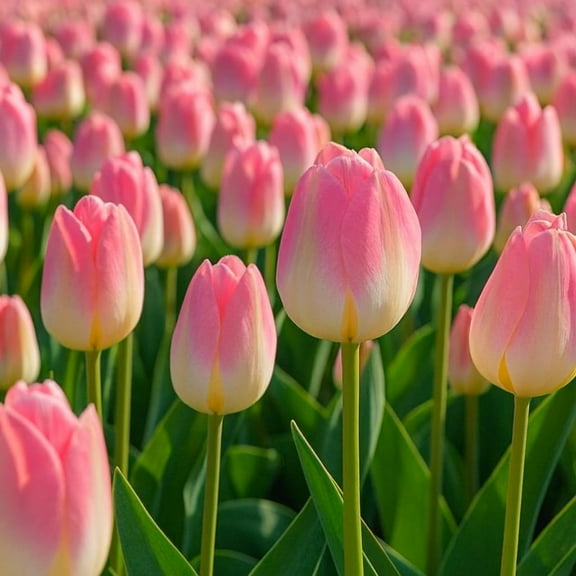 Kunyun Tulip Bulbs – 20 Count – Pink & White Rembrandt Tulips – Large Spring Blooming Darwin Hybrid Flowers for Gardens