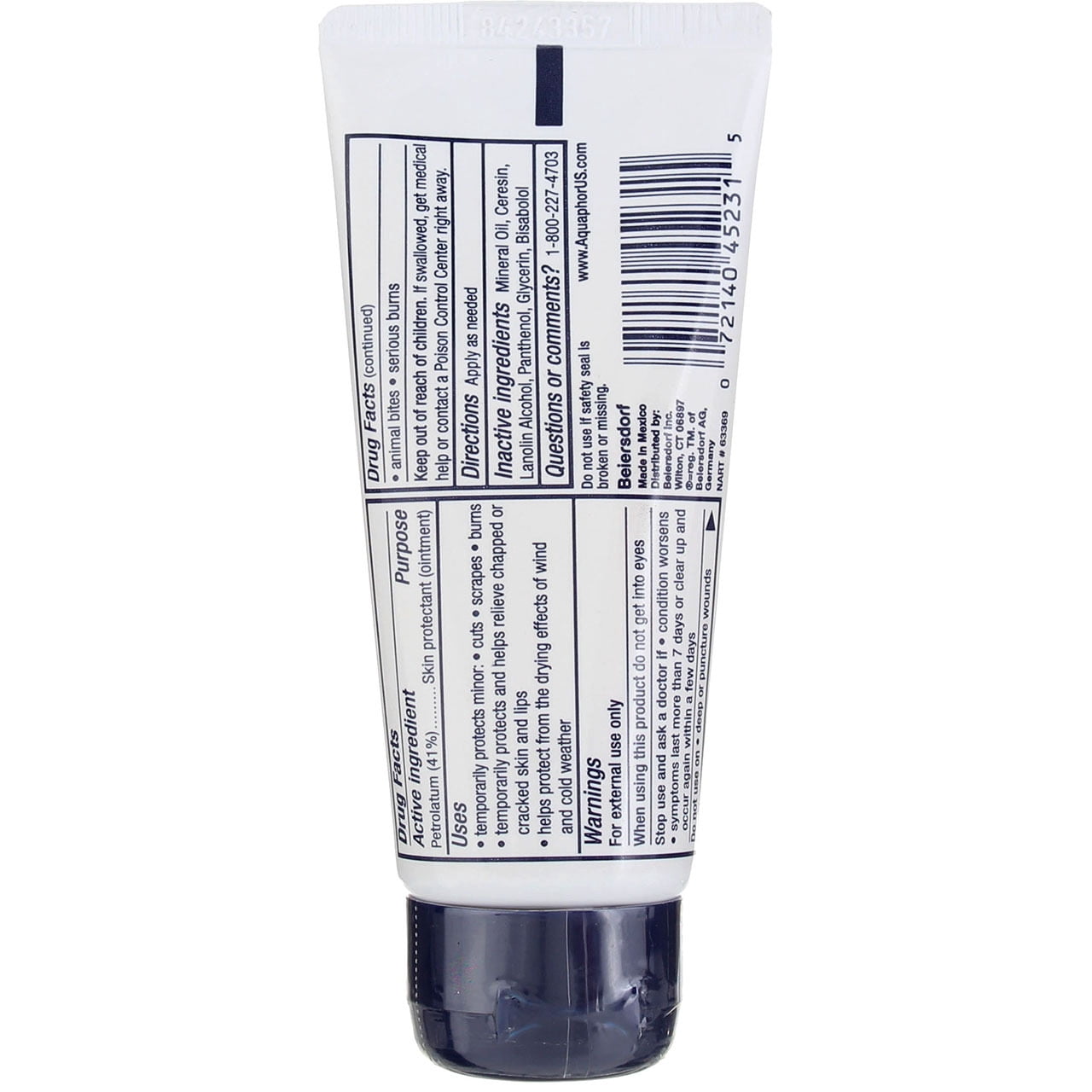 Aquaphor Healing Ointment Advanced Therapy Skin Protectant for Dry Cracked Irritated Skin, 1.75 oz Tube (Pack of 6)
